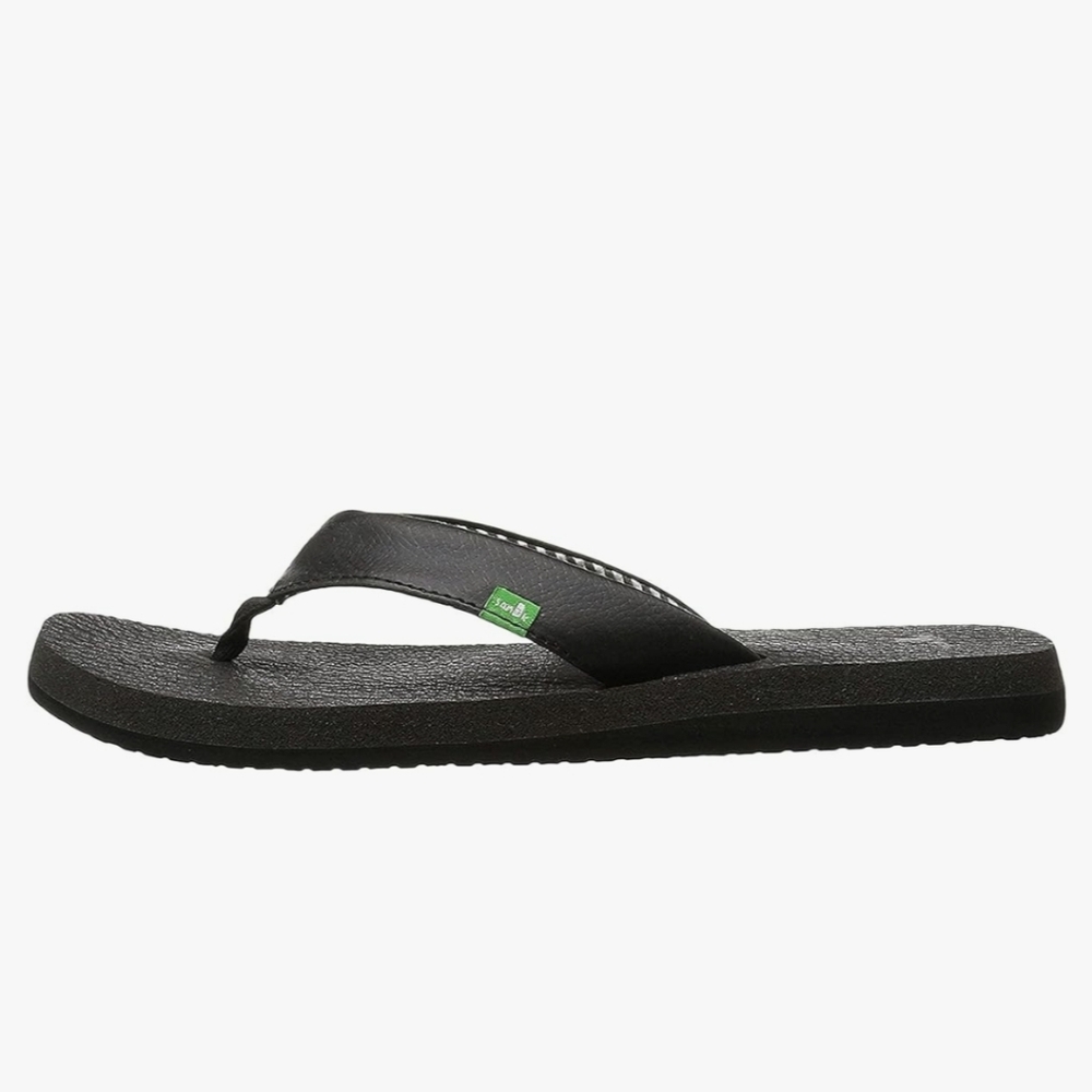 Sanuk Black Yoga Mat Flip Flops